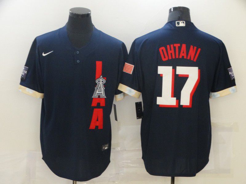 Men Los Angeles Angels 17 Ohtani Blue 2021 All Star Game Nike MLB Jersey